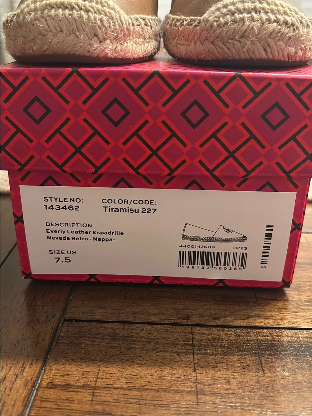 Tory Burch Tan Leather Espadrille Slip-Ons